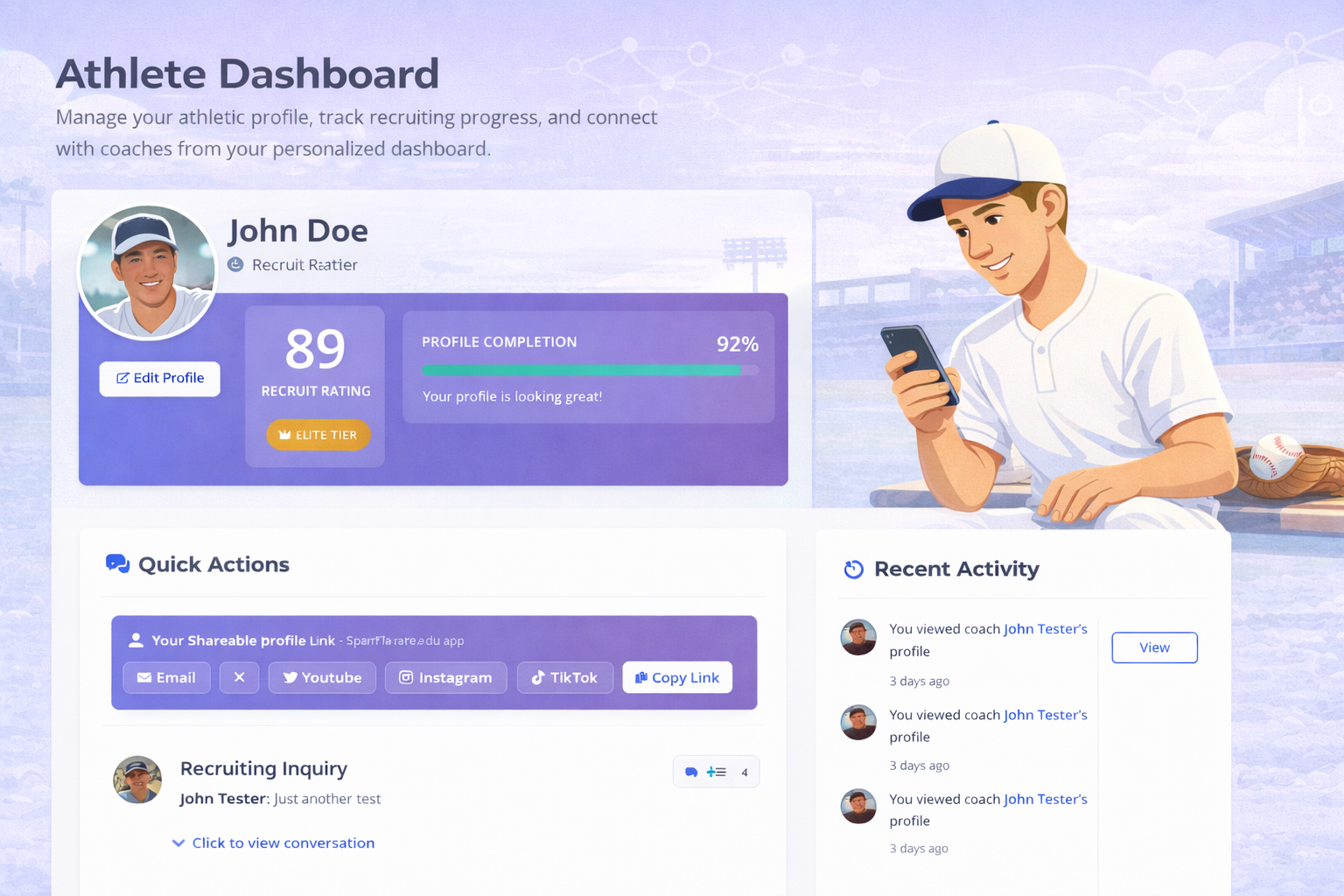 Athlete Messages Dashboard
