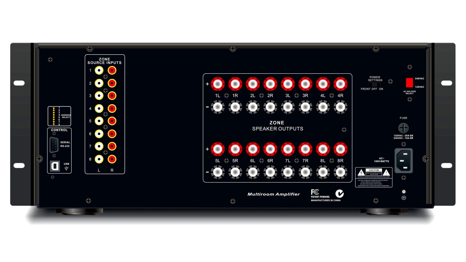 16-Channel Audio Amplifier Back